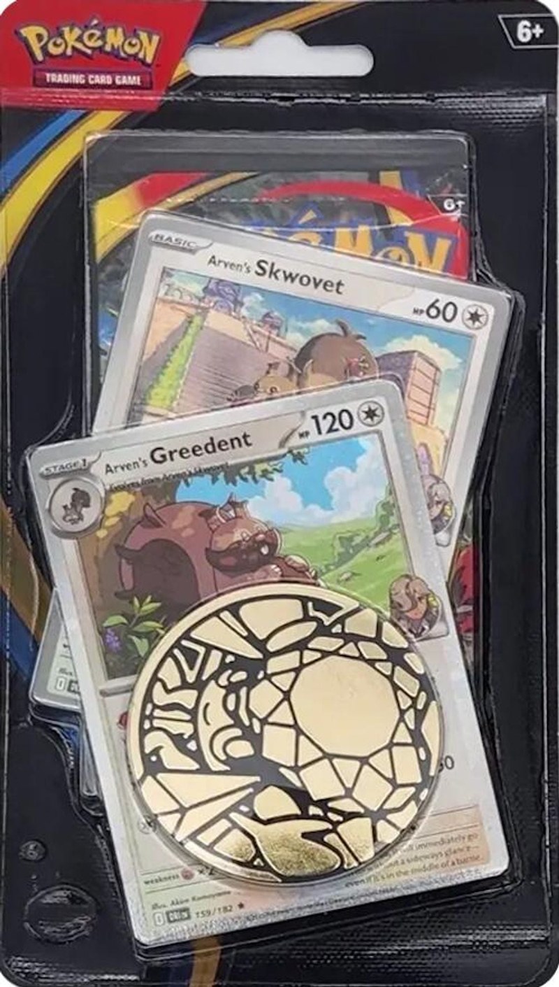Phantasmal Flames Coin Booster — Arven's Skwovet + Greedent (sealed)