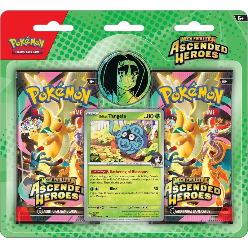 Ascended Heroes Erika's Tangela coin booster 2-pack (sealed)