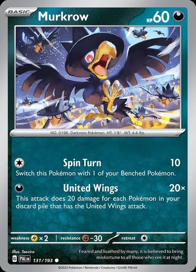 Murkrow 131/193 — Paldea Evolved — Reverse Holo