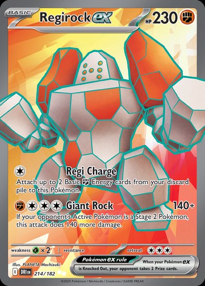 Regirock ex 214/182 — Destined Rivals — Ultra Rare (Full Art)