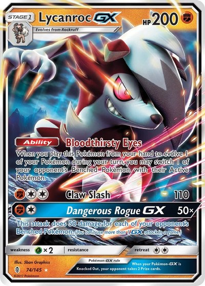 Lycanroc GX 74 — Guardians Rising