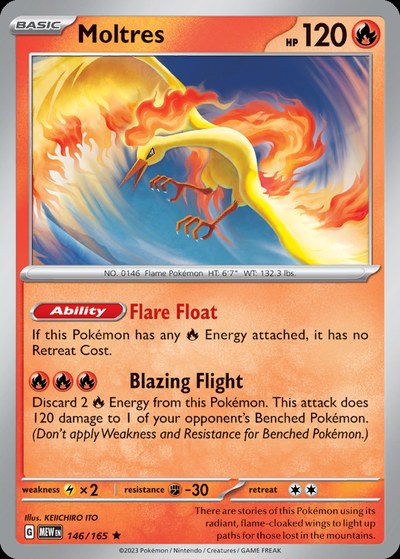Moltres 146/165 — Pokémon 151 — Holo
