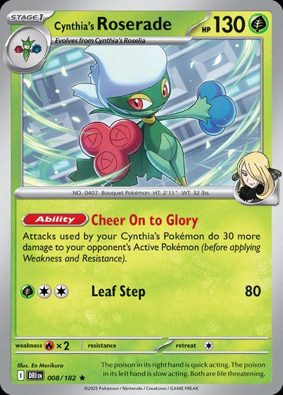 Cynthia's Roserade 8 — Destined Rivals — Holo Rare