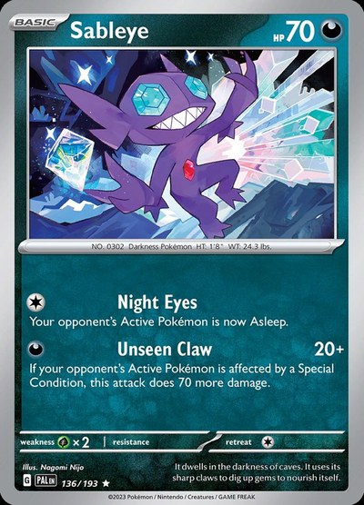 Sableye 136 — Paldea Evolved — Cosmos Holo