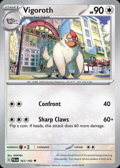 Vigoroth 161 — Paldea Evolved — Cosmos Holo