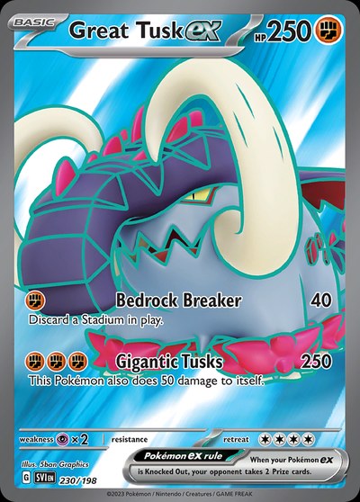 Great Tusk ex 230 — Scarlet Violet Base — Special Illustration Rare