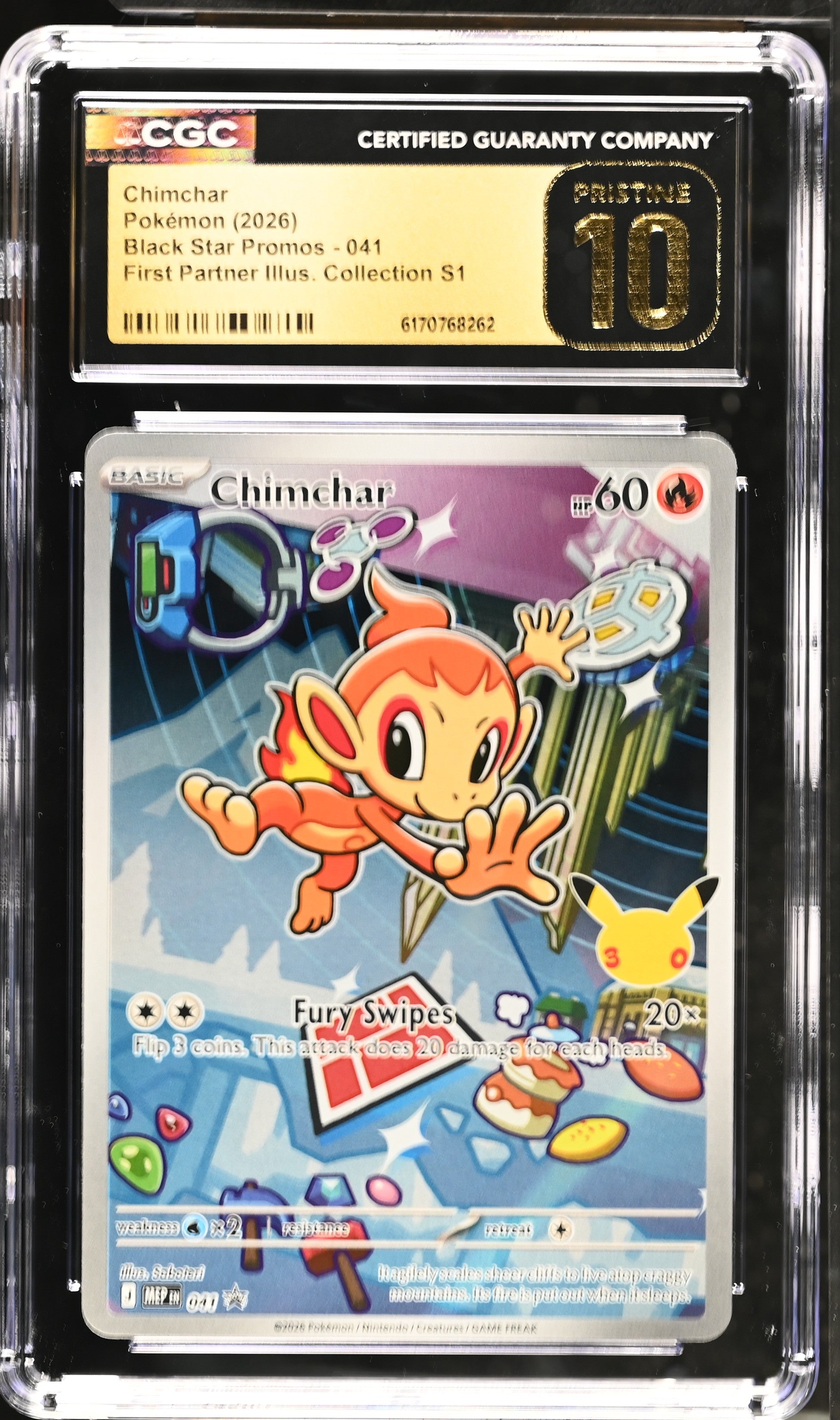 Chimchar #041 Black Star Promo First Partner Collection CGC Pristine 10 Pokemon Graded Slab — photo 3