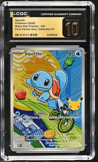 Squirtle #039 Black Star Promo First Partner Collection CGC Pristine 10 Pokemon Graded Slab — front