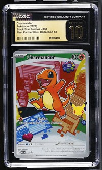 Charmander #038 Black Star Promo First Partner Collection CGC Pristine 10 Pokemon Graded Slab — front