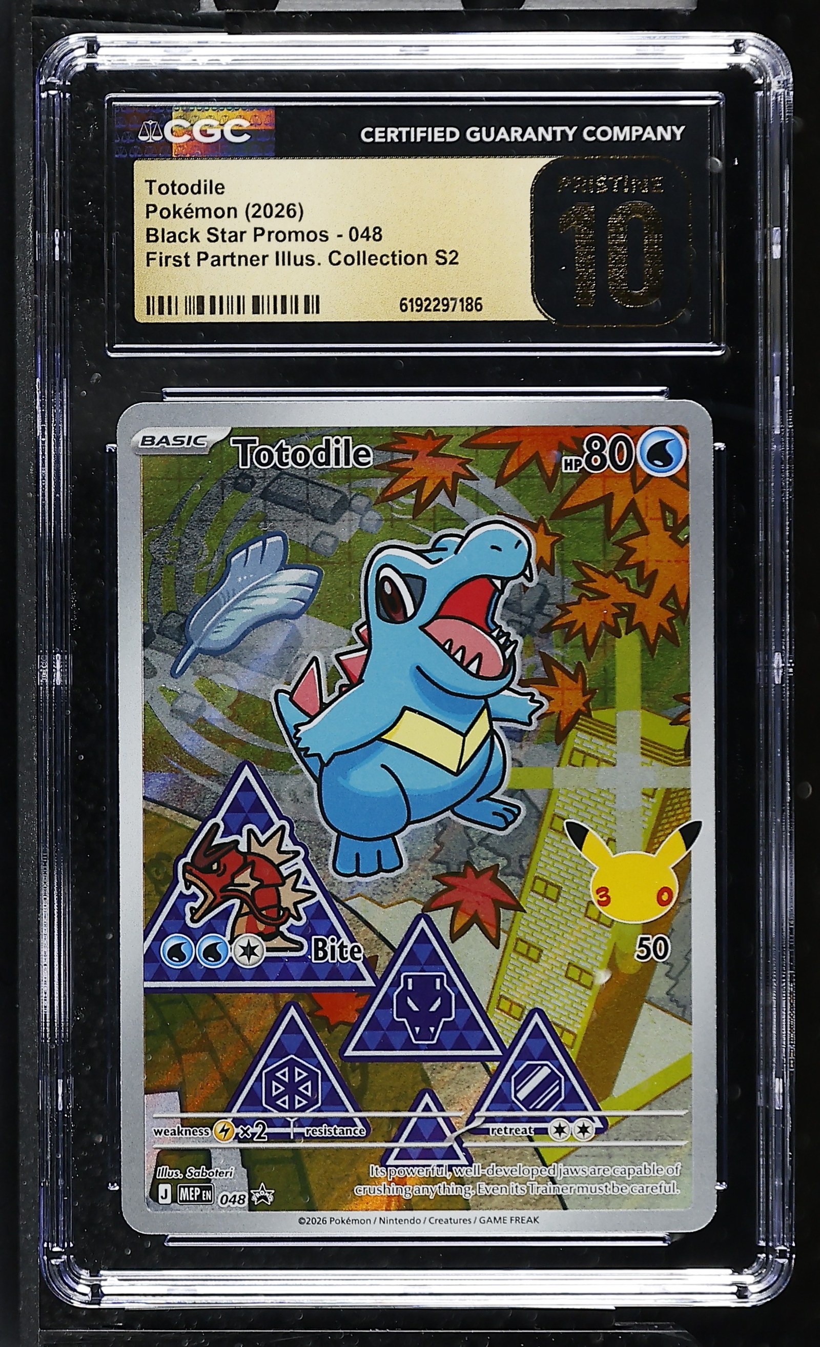 Totodile #048 Black Star Promo First Partner Collection CGC Pristine 10 Pokemon Graded Slab — front