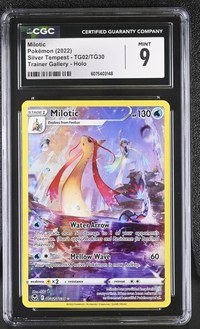 Milotic #TG02 Silver Tempest Trainer Gallery CGC Mint 9 Pokemon Graded Slab — front