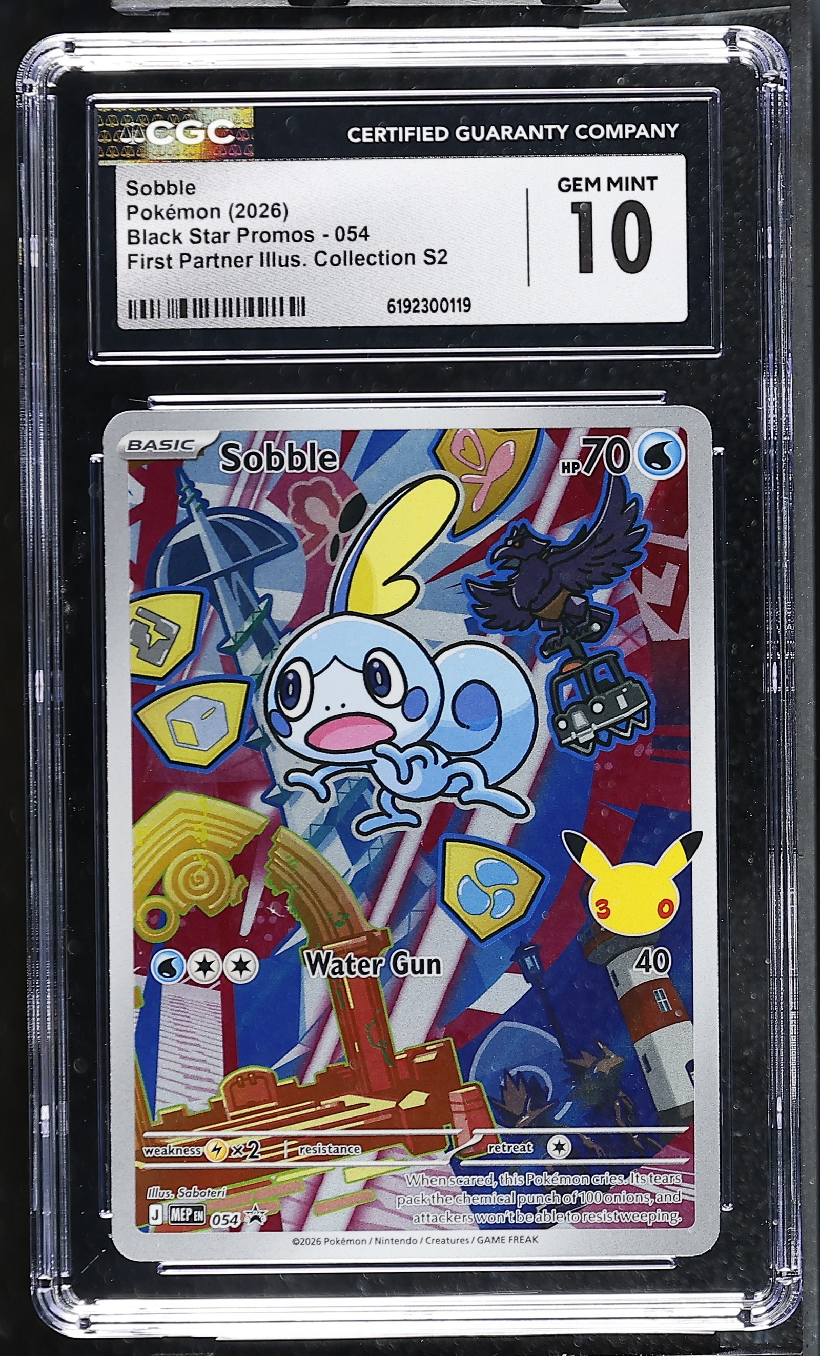 Sobble #054 Black Star Promo First Partner Collection CGC Gem Mint 10 Pokemon Graded Slab — front