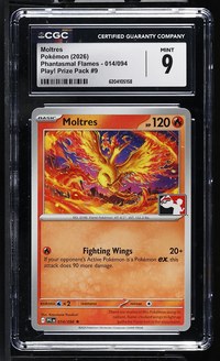 Moltres #014/094 Phantasmal Flames CGC Mint 9 Pokemon Graded Slab — front