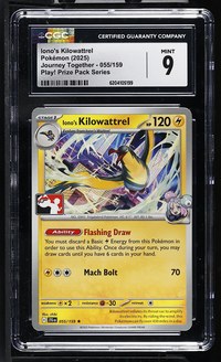 Iono's Kilowattrel #055/159 Journey Together CGC Mint 9 Pokemon Graded Slab — front