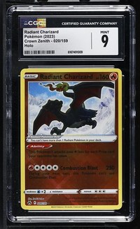 Radiant Charizard #020/159 Crown Zenith CGC Mint 9 Pokemon Graded Slab — front