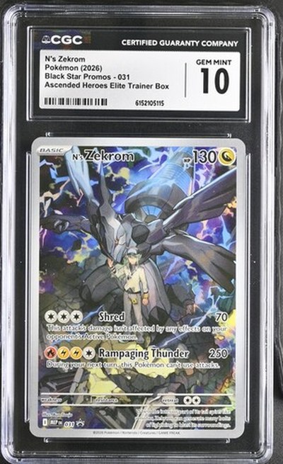 N's Zekrom #031 Black Star Promos CGC Gem Mint 10 Pokemon Graded Slab — front