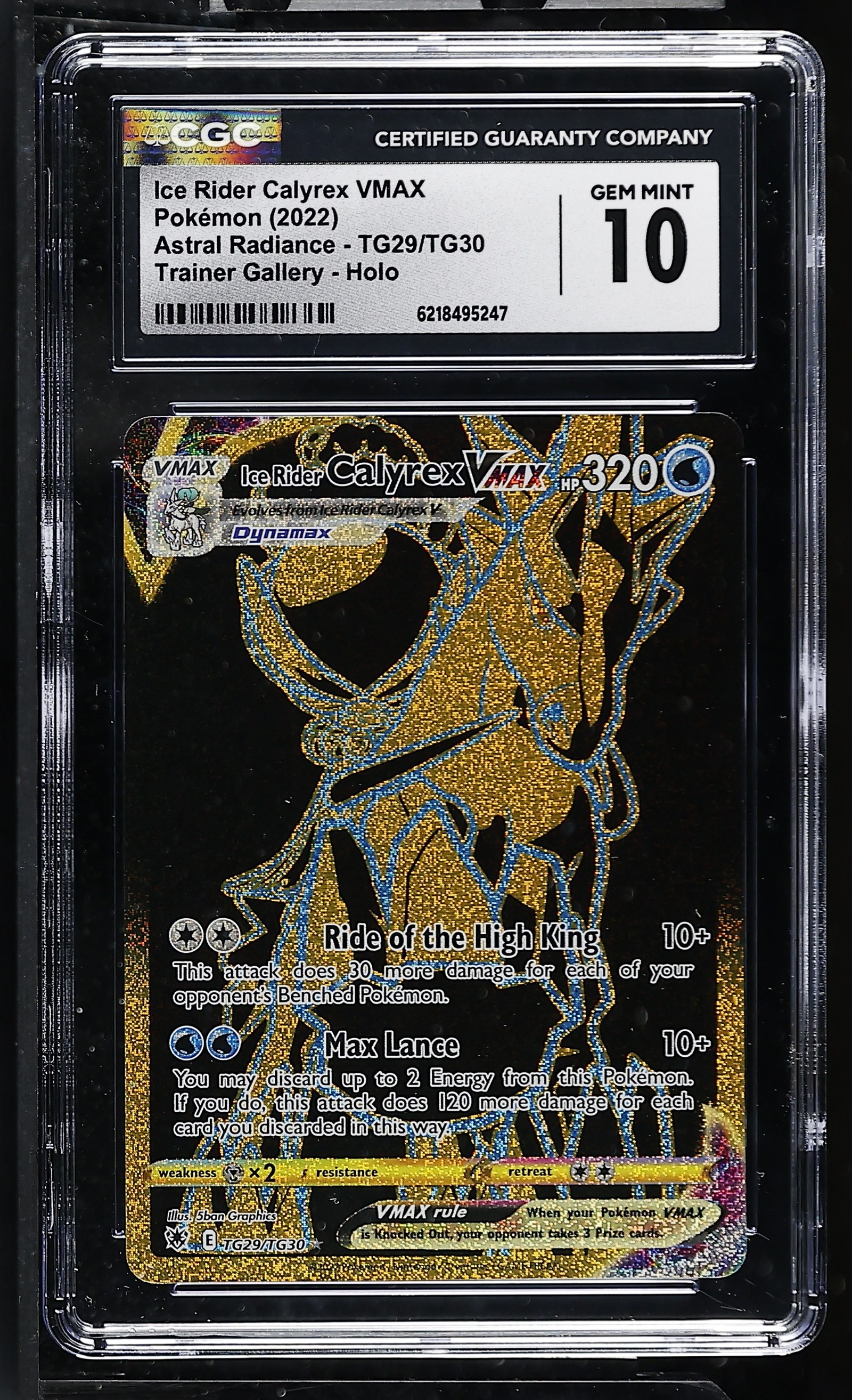 Ice Rider Calyrex VMAX #TG29/TG30 Astral Radiance CGC Gem Mint 10 Pokemon Graded Slab — front