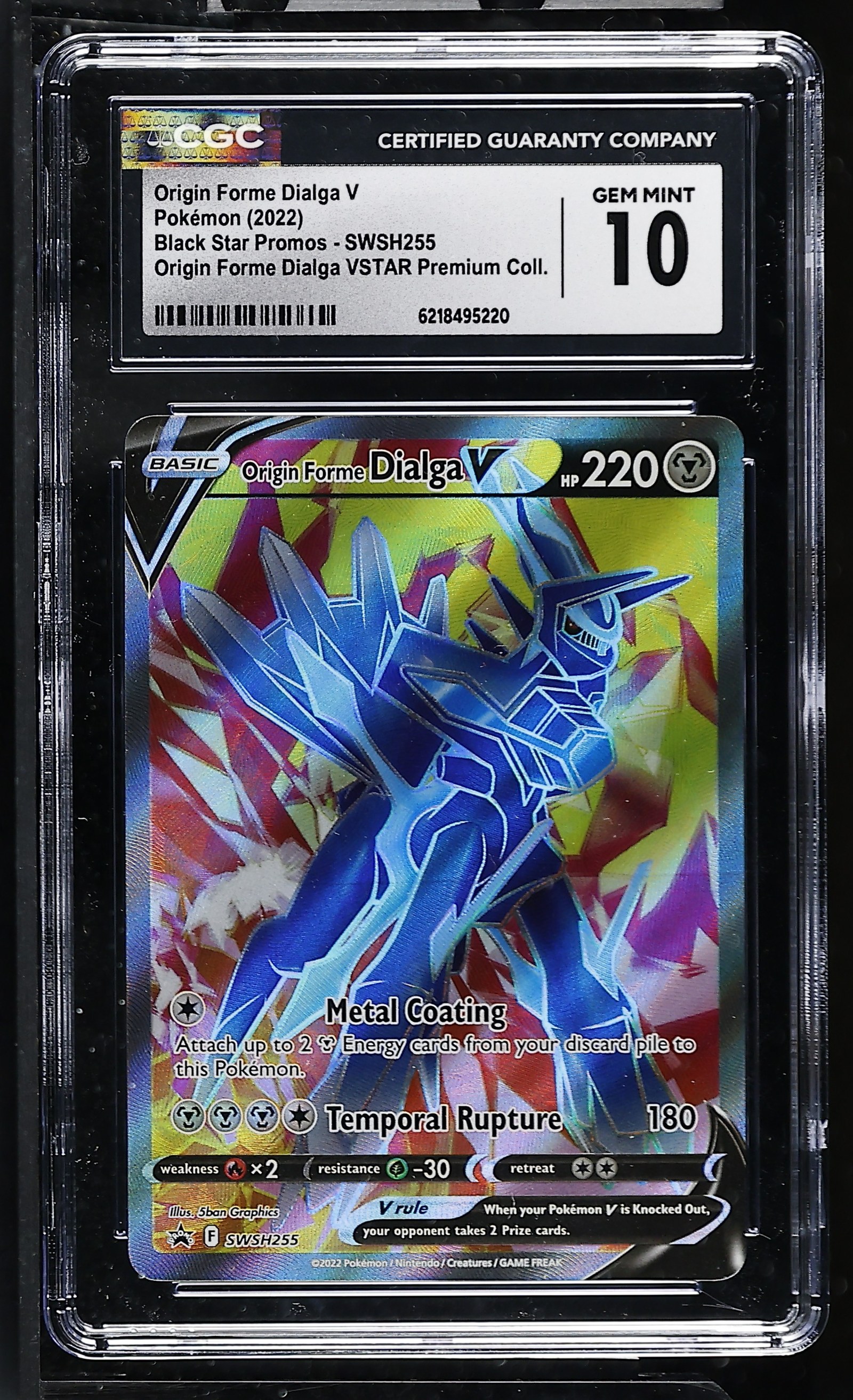 Origin Forme Dialga V #SWSH255 Swsh Promo CGC Gem Mint 10 Pokemon Graded Slab — front