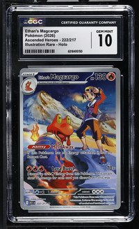 Ethan's Magcargo #222/217 Ascended Heroes CGC Gem Mint 10 Pokemon Graded Slab — front