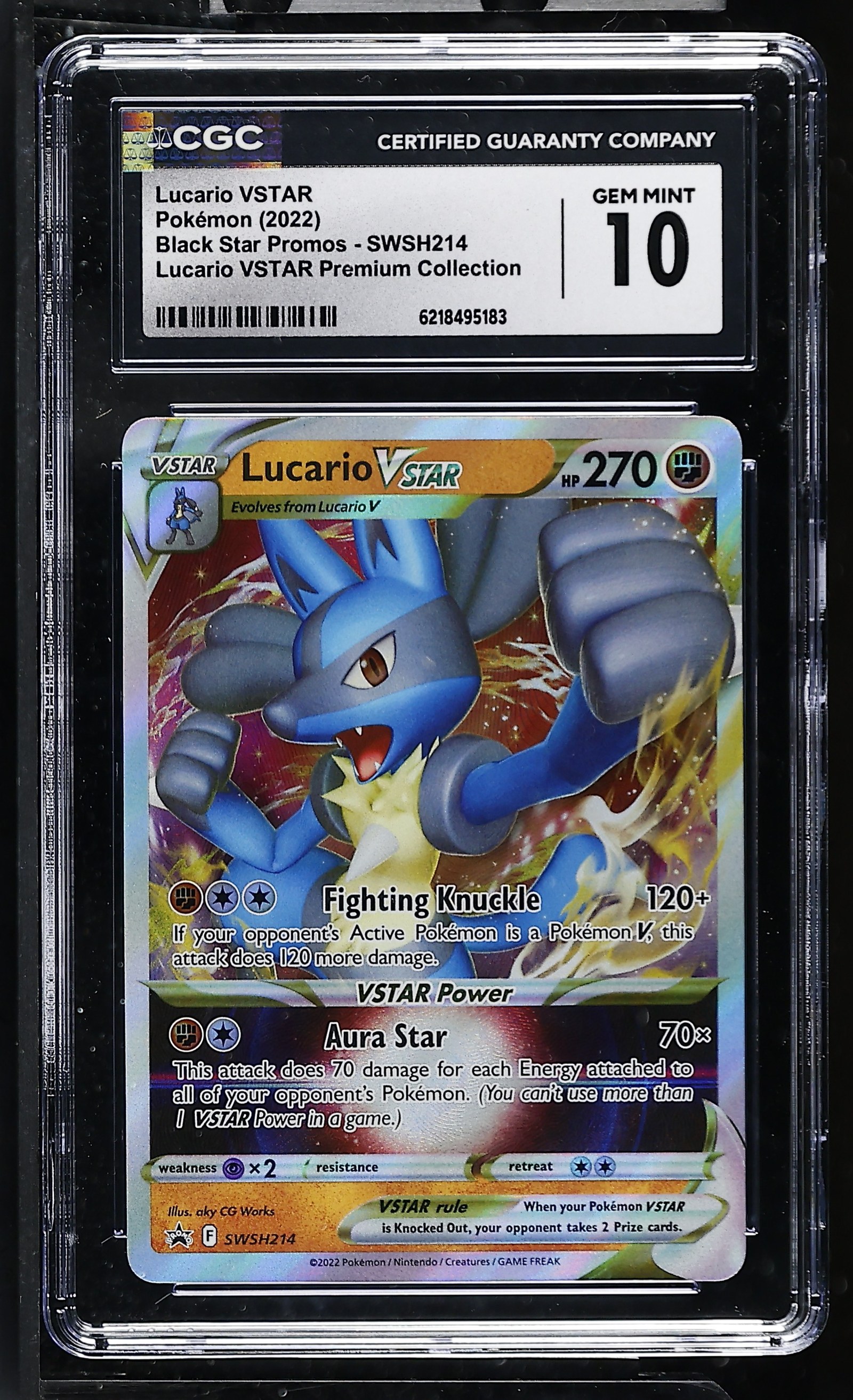 Lucario VSTAR #SWSH214 Swsh Promo CGC Gem Mint 10 Pokemon Graded Slab — front