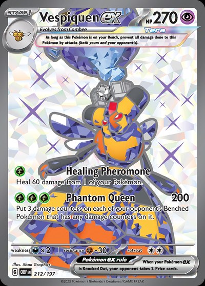 Vespiquen ex 212/197 — Obsidian Flames — Special Illustration Rare
